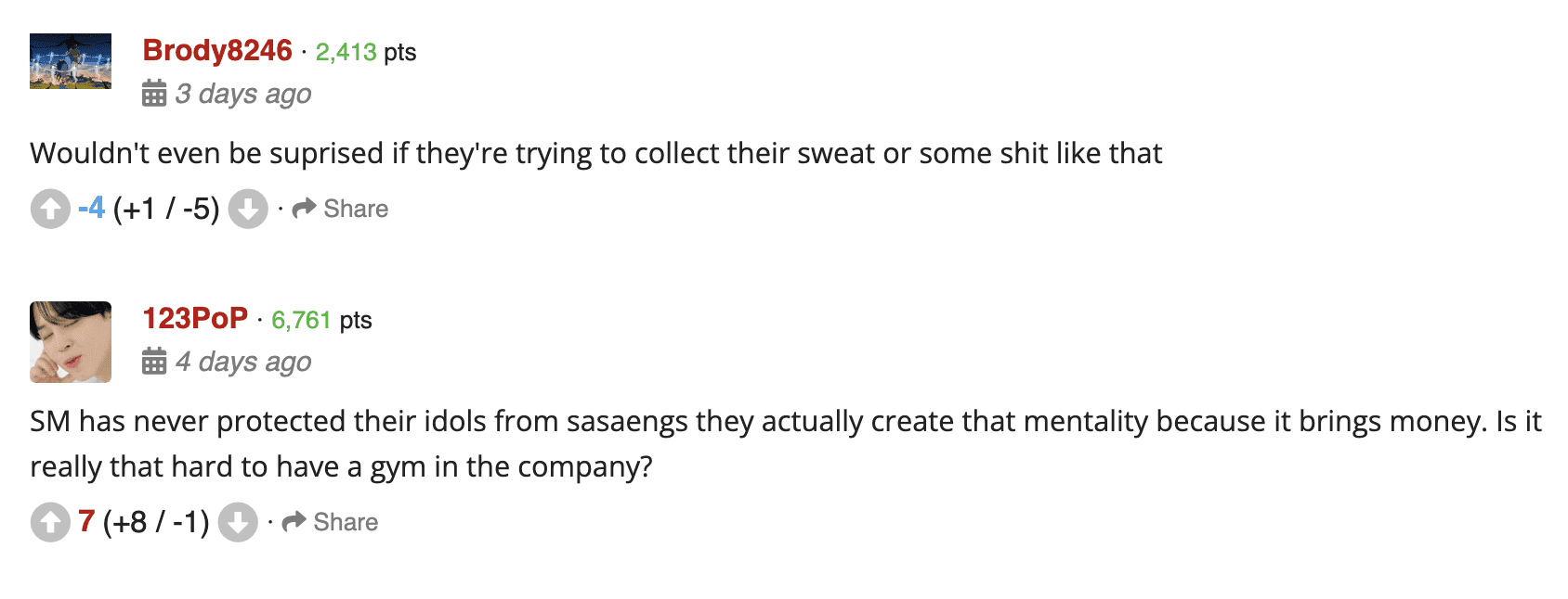 Fans share their reactions to SM Entertainment idols being hounded by stalker fans at a fitness center (allkpop)