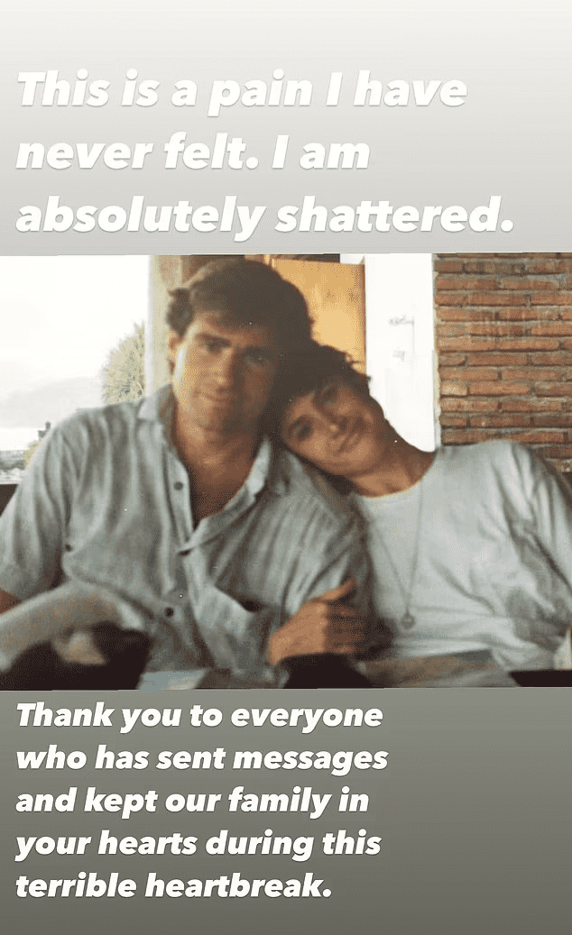 Elinor 'Ellie' Williams shared an old photo of her late dad Treat Williams on her Instagram Story (@elliecwills/ Instagram)