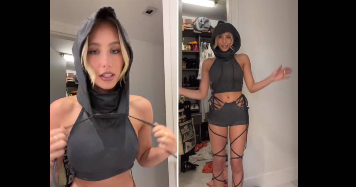 Alix Earle flaunts her black criss-cross dress (alixearle/ TikTok)