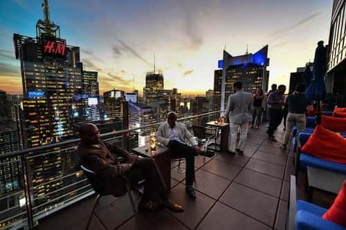 Guests attend the Media and Entertainment Industry LGBT+ Networking Reception at Bar 54 at Hyatt Centric on September 26, 2017 in New York City.