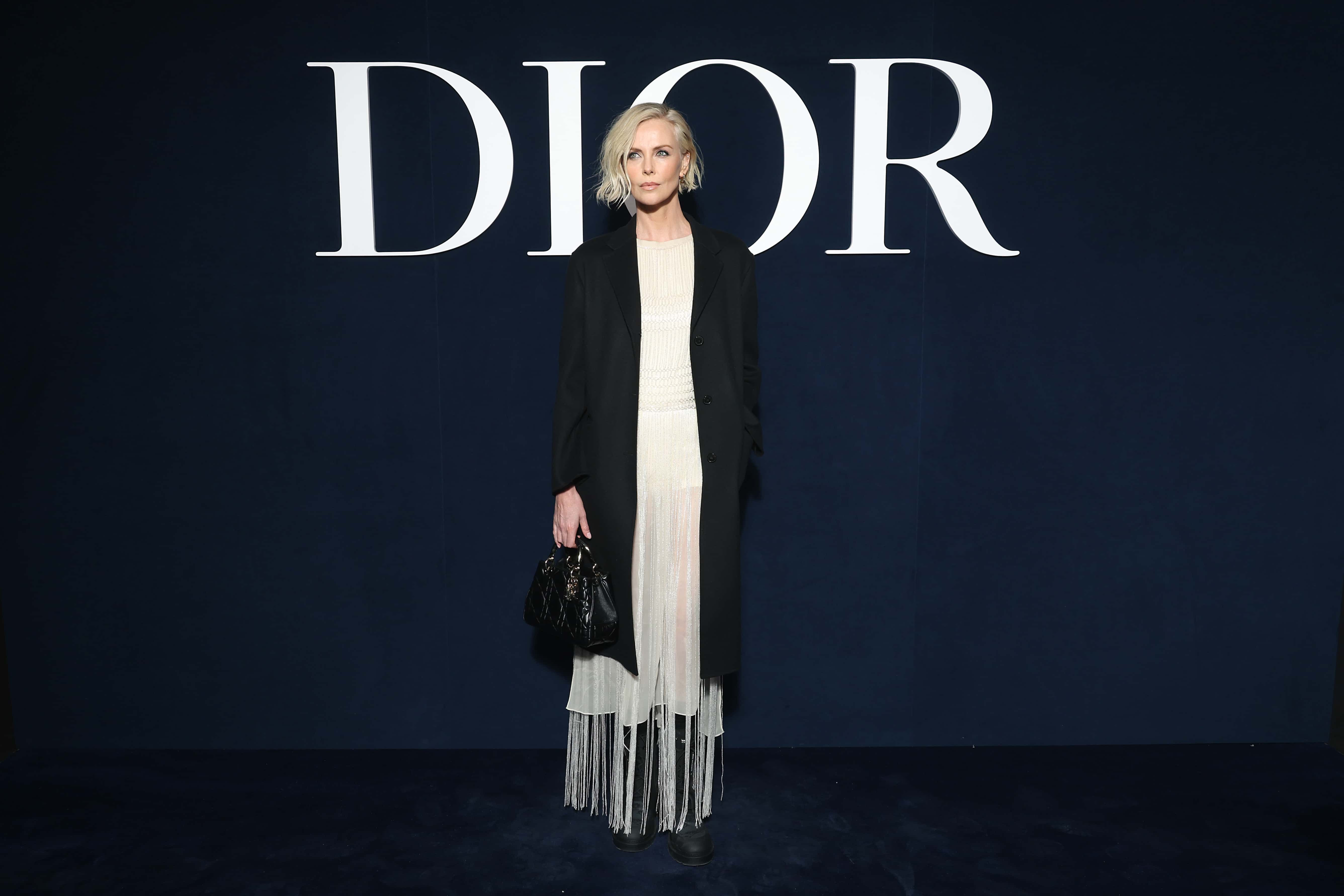 Charlize Theron attends the Christian Dior Womenswear Fall Winter 2023-2024 show as part of Paris Fashion Week  on February 28, 2023 in Paris, France.