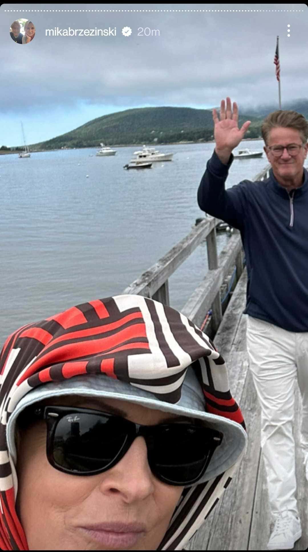 Mika Brzezinski shares a boat selfie with husband Joe Scarborough on her Instagram story (Instagram/@mikabrzezinski)