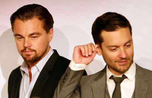 Actors Leonardo DiCaprio and Tobey Maguire attend the 'The Great Gatsby' Press Conference during the 66th Annual Cannes Film Festival at the Palais des Festivals on May 15, 2013 in Cannes, France.