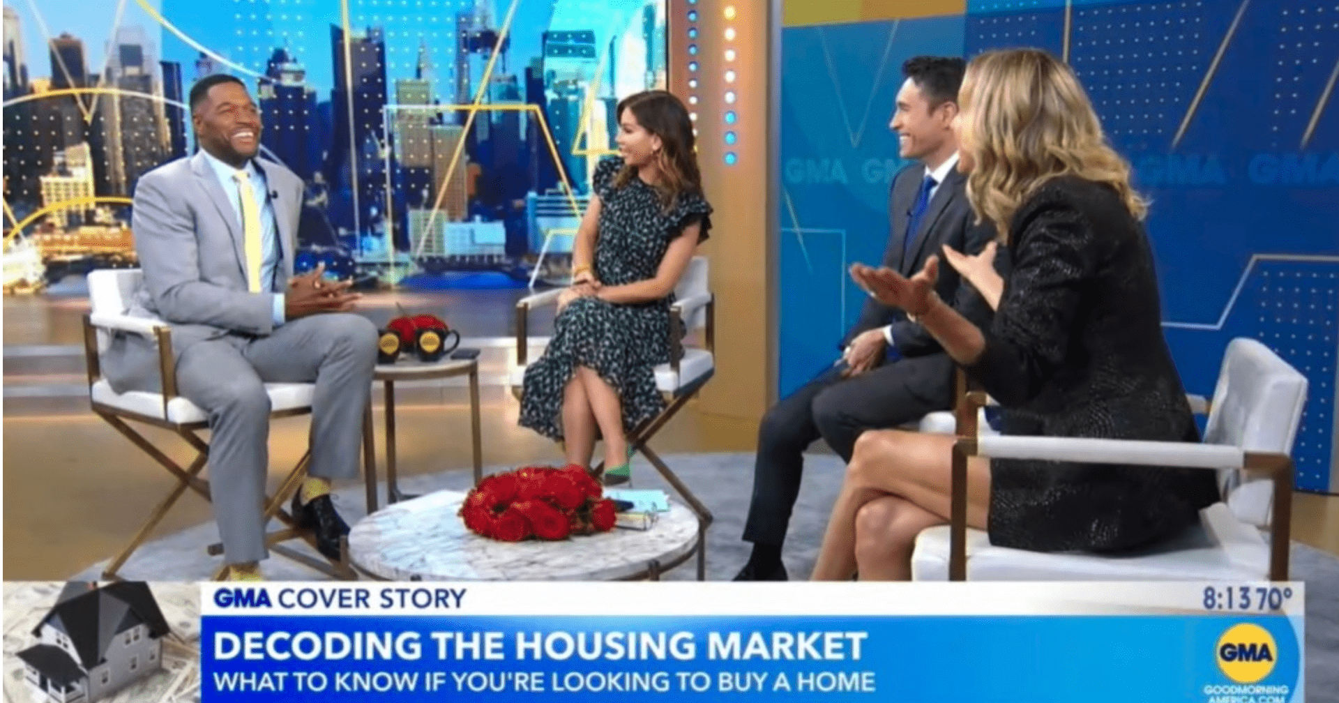 Michael Strahan smiled as he expressed his desire to change his house on the morning show (ABC)