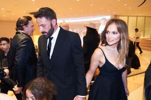 Ben Affleck and Jennifer Lopez attend JR Ridinger Celebration Of Life at Faena Forum on October 08, 2022 in Miami Beach, Florida.