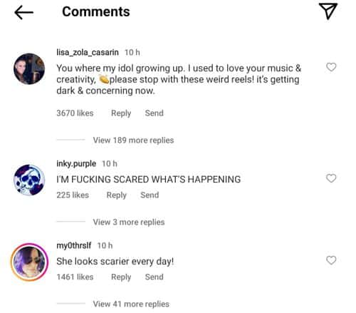 Comments on Madonna's Instagram video. (madonna/Instagram)