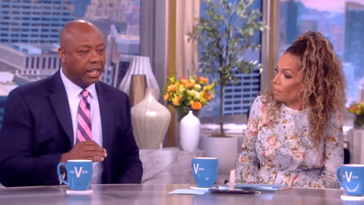 Senator Tim Scott and Sunny Hostin discuss racism on 'The View' (ABC)