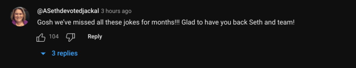 (@LateNightSeth/Youtube)