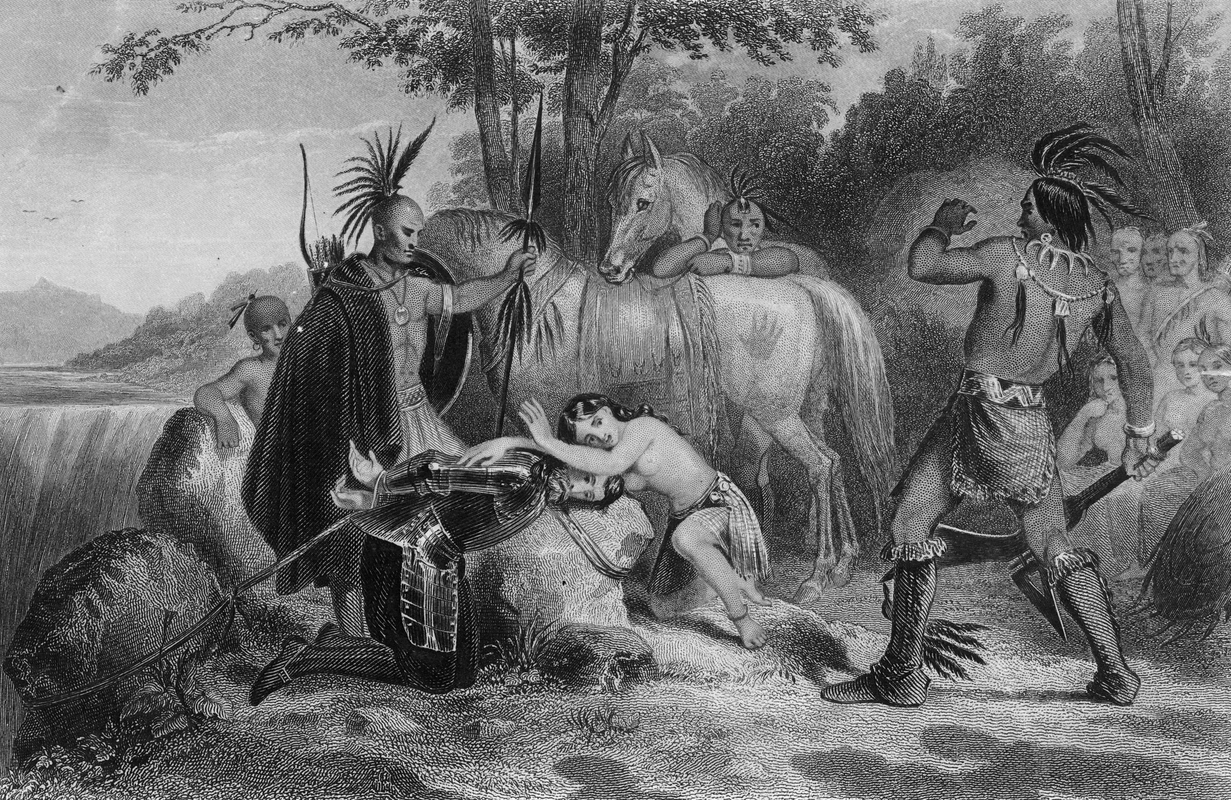 Circa 1600, Pocahontas, the American Indian princess who saved the life of John Smith, the English adventurer on two occasions. (Photo by Hulton Archive/Getty Images)