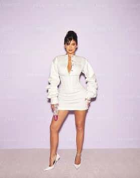 Kylie wore a white dress for the Kylie's cosmetic launch ( Kylie Jenner/ Instagram)