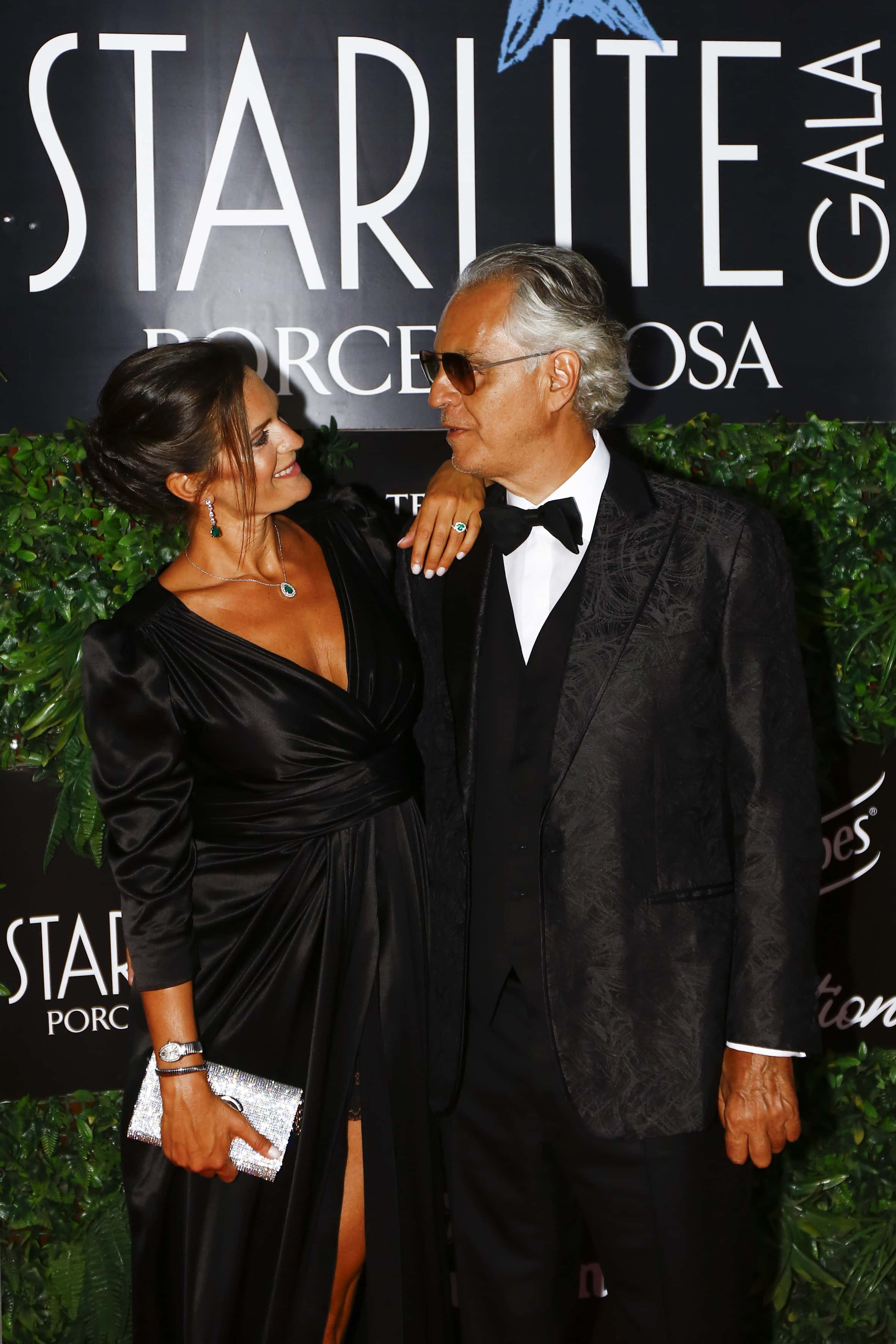 (L-R) Veronica Bocelli and Andrea Bocelli attend the Starlite Porcelanosa Gala 2022 at La Cantera on August 14, 2022 in Marbella, Spain.