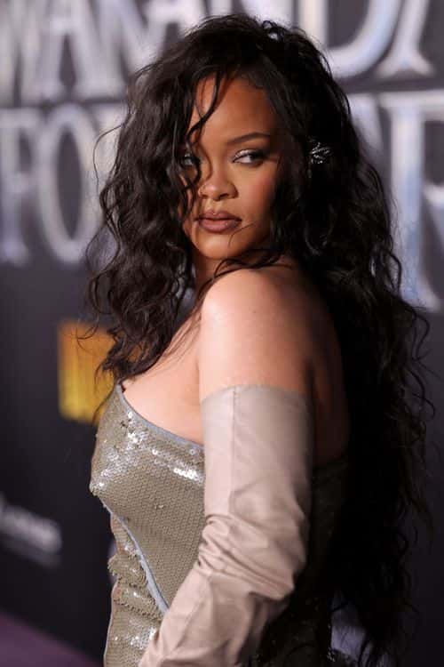 Rihanna attends the Black Panther: Wakanda Forever World Premiere at the El Capitan Theatre in Hollywood, California on October 26, 2022.