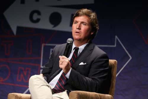 Tucker Carlson speaks onstage during Politicon 2018 at Los Angeles Convention Center on October 21, 2018 in Los Angeles, California.