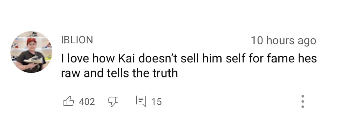 Comment section of video posted by Kai Cenat (@kaicenatlive/Youtube) 
