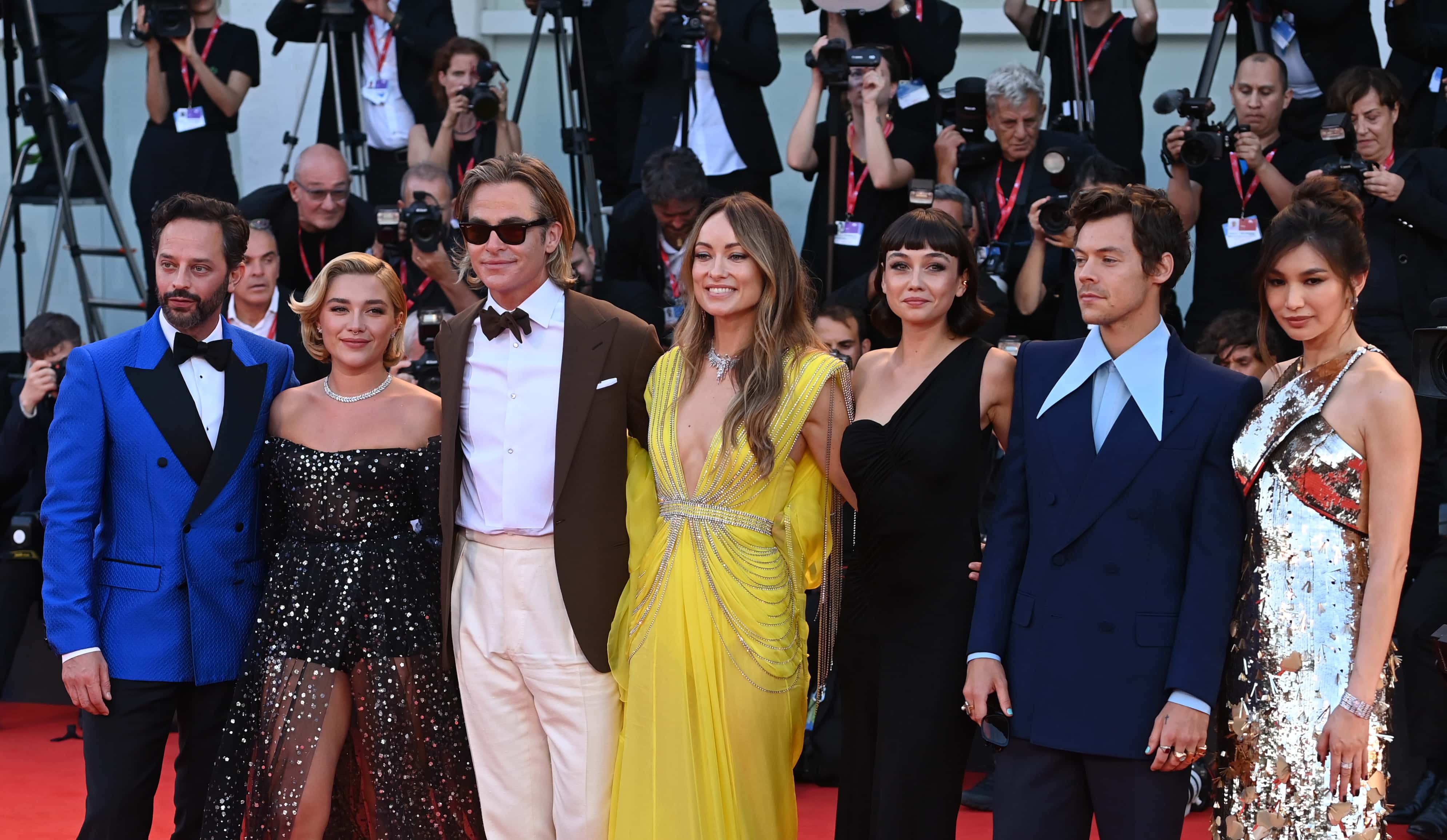 Nick Kroll, Florence Pugh, Chris Pine, Olivia Wilde, Sydney Chandler, Harry Styles and Gemma Chan attend the