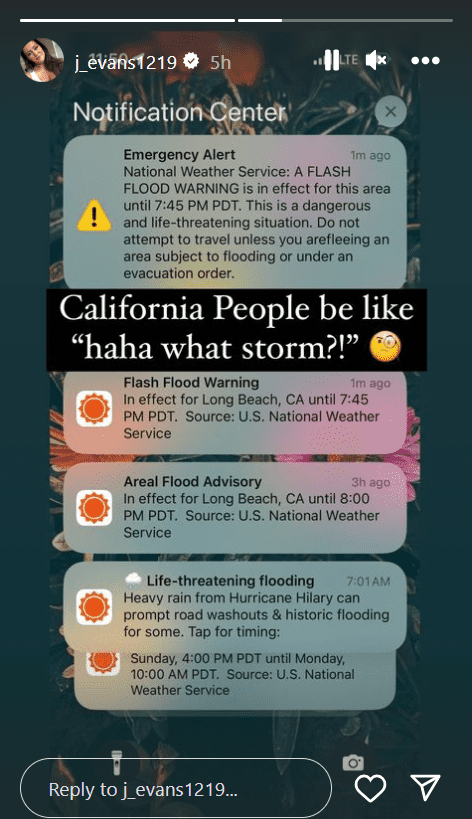 'Teen Mom' star Janelle Evans facing life-threatening situation due to Hurricane Hilary (Instagram/@j_evans1219)