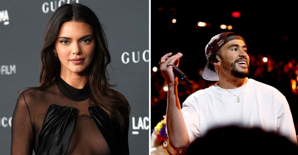Did Kendall Jenner and Bad Bunny make out? Fans seem to think so. (Presley Ann/Getty Images for LACMA; Emma McIntyre/Getty Images for The Recording Academy)