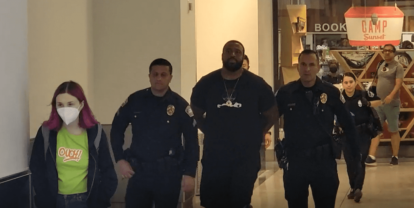 Duane Brown being escorted by LAPD (Photo by TMZ Sports)