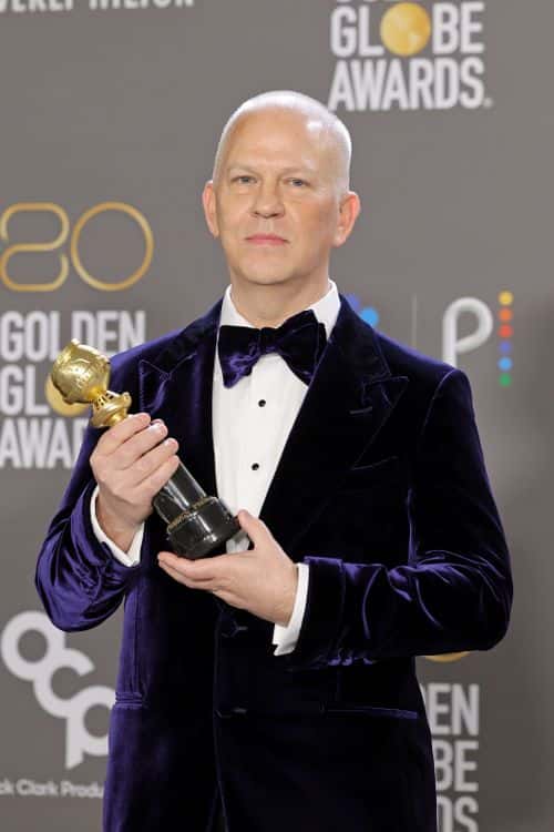 Ryan Murphy poses with the Carol Burnett Award in the press room during the 80th Annual Golden Globe Awards at The Beverly Hilton on January 10, 2023 in Beverly Hills, California.