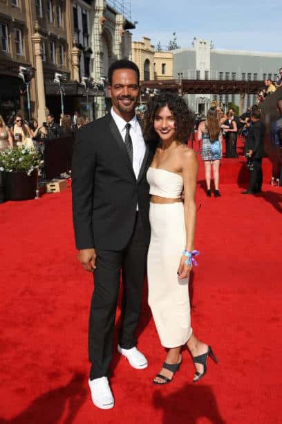 Late actor  Kristoff St. John is pictured with his daughter Paris at the Emmys in April 2015 (CBS Archieve/Getty Images)