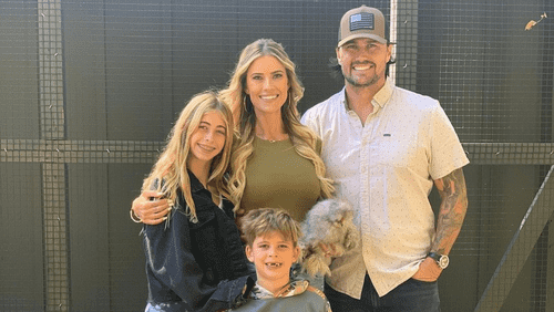 The Hall family with their beloved chicken, Bennifer (Instagram/@thechristinahall)