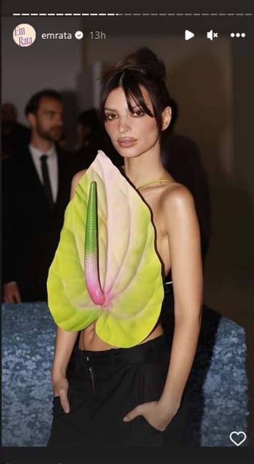Emily Ratajkowski at LOEWE's fall 2023 show in Paris (@emrata/Instagram)