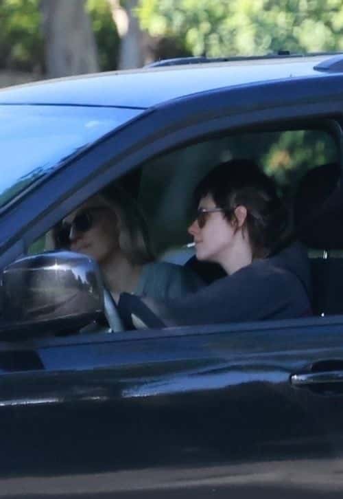 Kristen Stewart drives Dylan Meyer to friend's house. (Backgrid)