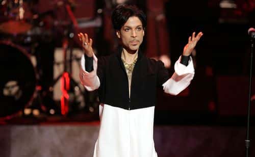 Musician Prince is seen on stage at the 36th NAACP Image Awards at the Dorothy Chandler Pavilion on March 19, 2005 in Los Angeles, California. Prince was honored with the Vanguard Award.