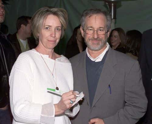 Screenwriter Melissa Mathison and Steven Spielberg at the 20th anniversary premiere of 
