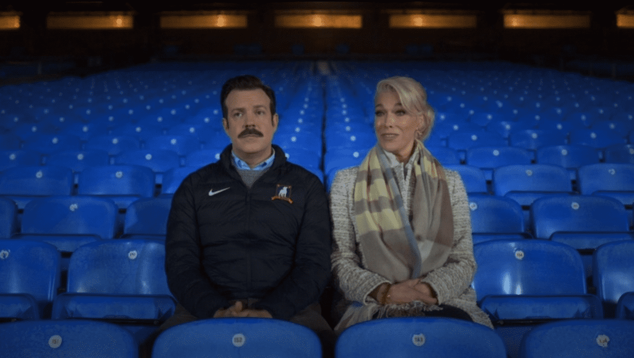 Hannah Weddingham as Rebecca Welton and Jason Sudeikis as Ted Lasso in 'Ted Lasso' Season 3 finale (Apple TV+)