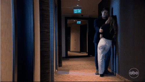 Gabi observed Zach's lip gloss as soon as Kat kissed him in the corridor (ABC)