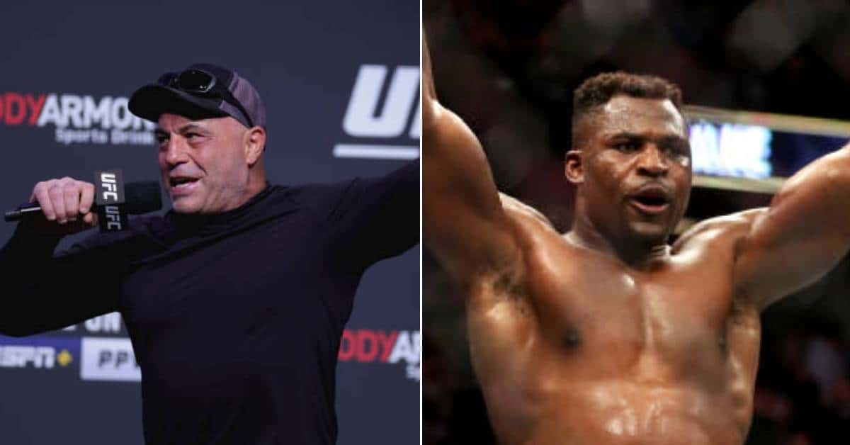 Joe Rogan and Francis Ngannou  (Photo by Katelyn Mulcahy/ Katelyn Mulcahy/ Getty Images)