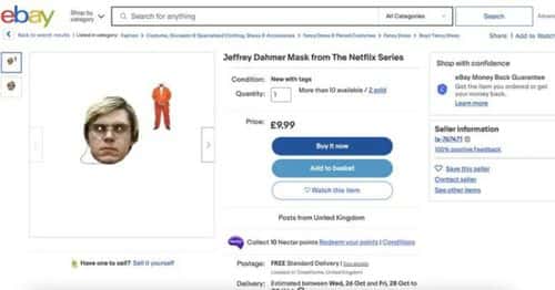 Dahmer-inspired merch is now being swiftly taken away from eBay (Photo: eBay)