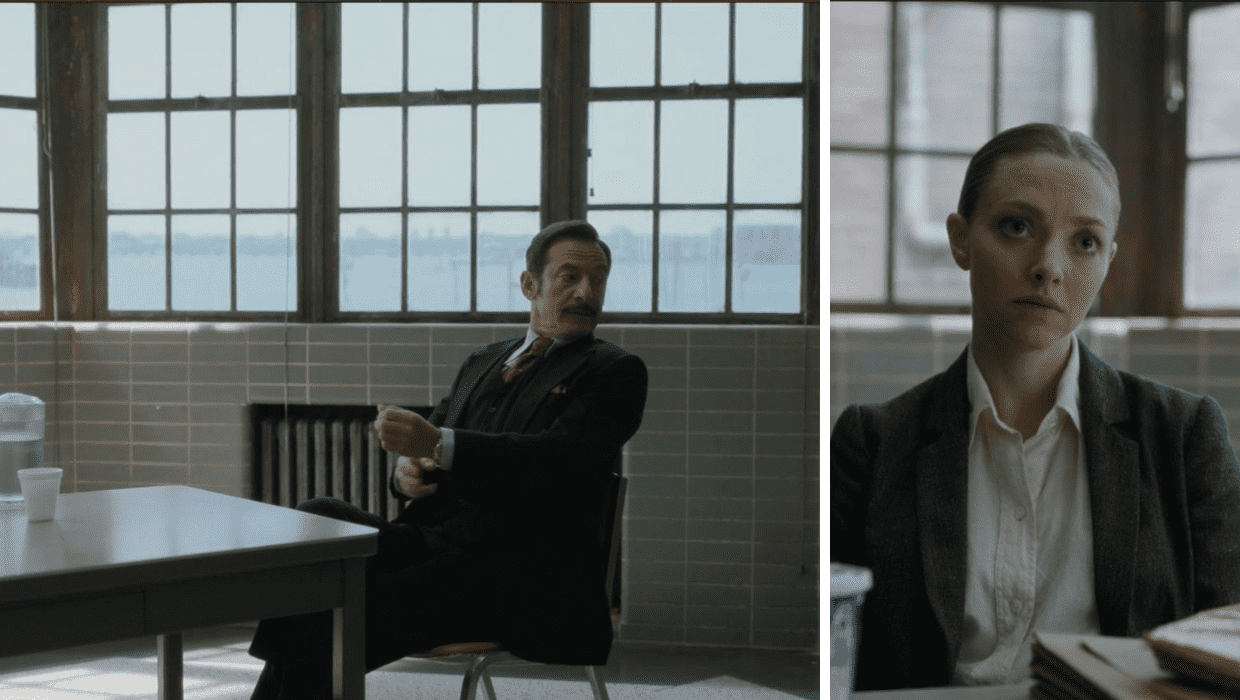 Apple TV+ miniseries 'The Crowded Room' starring Jason Isaacs as Jack and Amanda Seyfried as Rya Goodwin (Apple TV+)