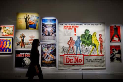 “Bond on Bond Street”, Sotheby’s  celebrates all things James Bond with a series of online sales including vintage film posters, rare books, timepieces and an Aston Martin DB5 at Sotheby's on November 06, 2020 in London, England.