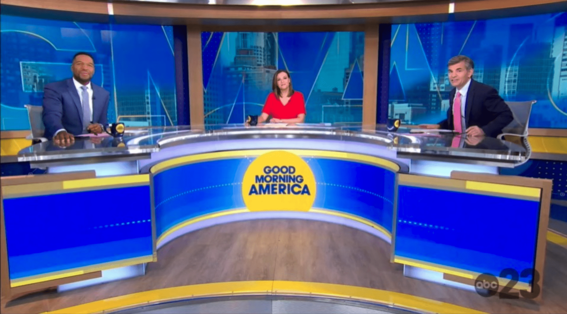 Mary Bruce took Robin's spot in GMA studio alongside Michael Strahan and George Stephanopoulos