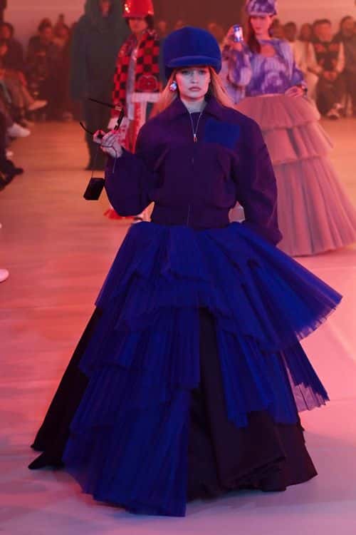 (EDITORIAL USE ONLY - For Non-Editorial use please seek approval from Fashion House) Gigi Hadid walks the runway during the Off-White Womenswear Fall/Winter 2022-2023 show as part of Paris Fashion Week on February 28, 2022 in Paris, France.