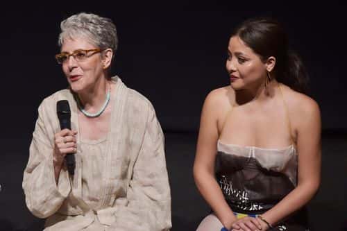 Actresses Julieta Egurrola (L) and Teresa Ruiz attend the