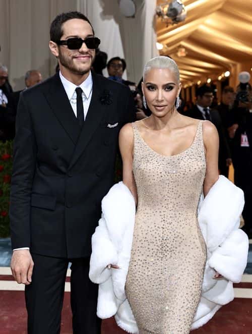 (L-R) Pete Davidson and Kim Kardashian attend The 2022 Met Gala Celebrating