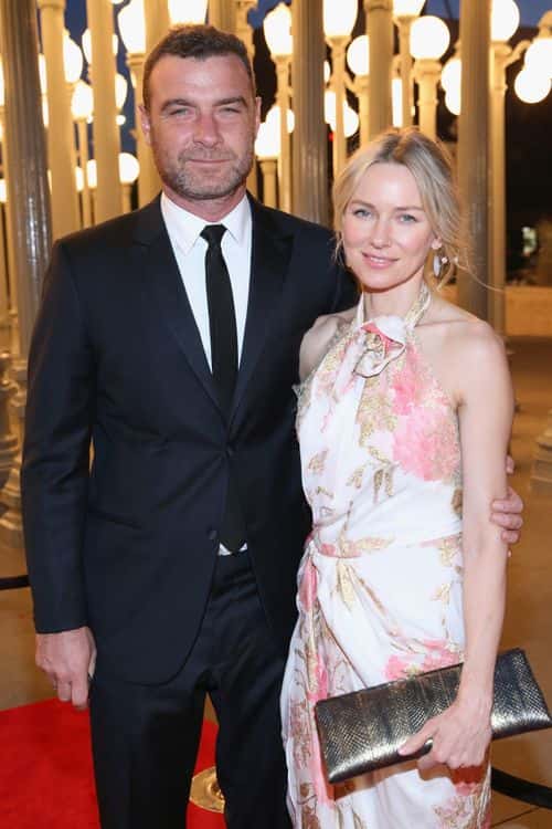 Actors Liev Schreiber (L) and Naomi Watts attend the LACMA 50th Anniversary Gala sponsored by Christie's at LACMA on April 18, 2015 in Los Angeles, California.