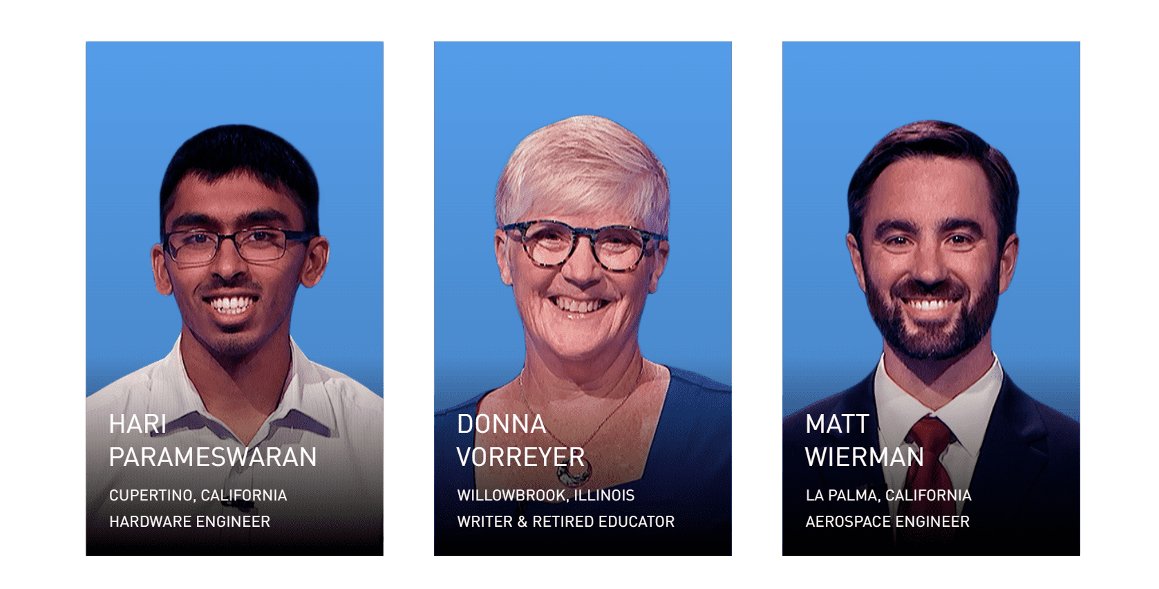 Line-up for the first week of 'Jeopardy!' Second Chance (Jeopardy.com) 