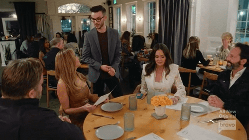 The Harringtons and Barlows at dinner in 'RHOSLC' Season 3 (BravoTV)