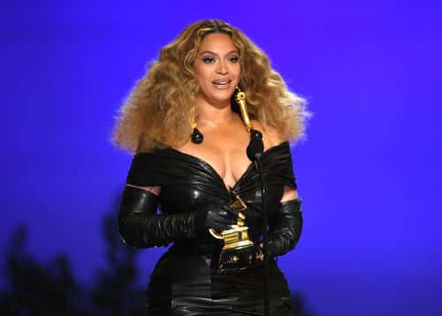 Beyoncé accepts the Best R&B Performance award for 'Black Parade' onstage during the 63rd Annual GRAMMY Awards at Los Angeles Convention Center on March 14, 2021 in Los Angeles, California.