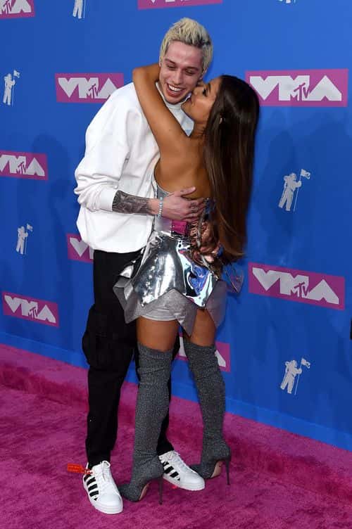 Pete Davidson and Ariana Grande attend the 2018 MTV Video Music Awards at Radio City Music Hall on August 20, 2018 in New York City.