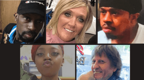 (From top left) Lorenzo Gamble, Kellie Pyle, Brian Pendleton, Tyneka Johnson and Randy Blevins are five of the six victims killed in Chesapeake Walmart mass shooting (City of Chesapeake)