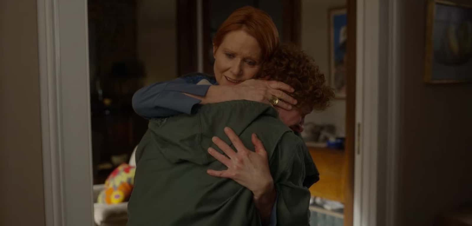 A still from 'And Just Like That' Season 2 starring Cynthia Nixon as Miranda and Niall Cunningham as Brady (HBO)