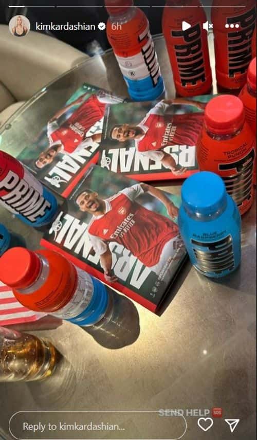 Kim's Instagram story indicated her attending Arsenal's Europa League match (Instagram/@kimkardashian)