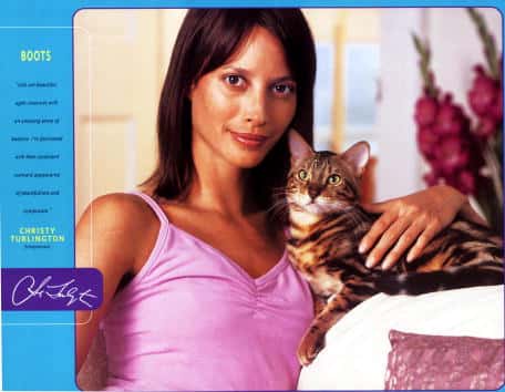 Christy Turlington in pet calendar in the 2000s (Photo courtesy of Tony La Russa's Animal Rescue Foundation/Newsmakers/Getty Images)