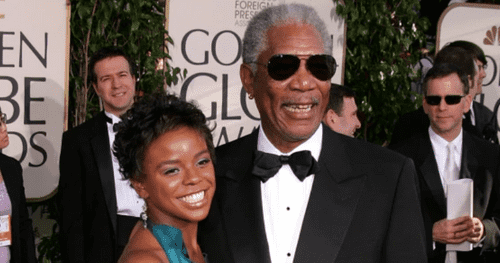 Actor Morgan Freeman and step granddaughter E'Dena Hines arrive to the 62nd Annual Golden Globe Awards at the Beverly Hilton Hotel January 16, 2005 in Beverly Hills, California. (Photo by Kevin Winter/Getty Images)