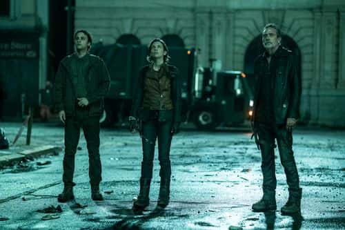 Trey Santiago-Hudson as Jano, Lauren Cohan as Maggie Rhee, Jeffrey Dean Morgan as Negan in 'The Walking Dead: Dead City' (AMC)